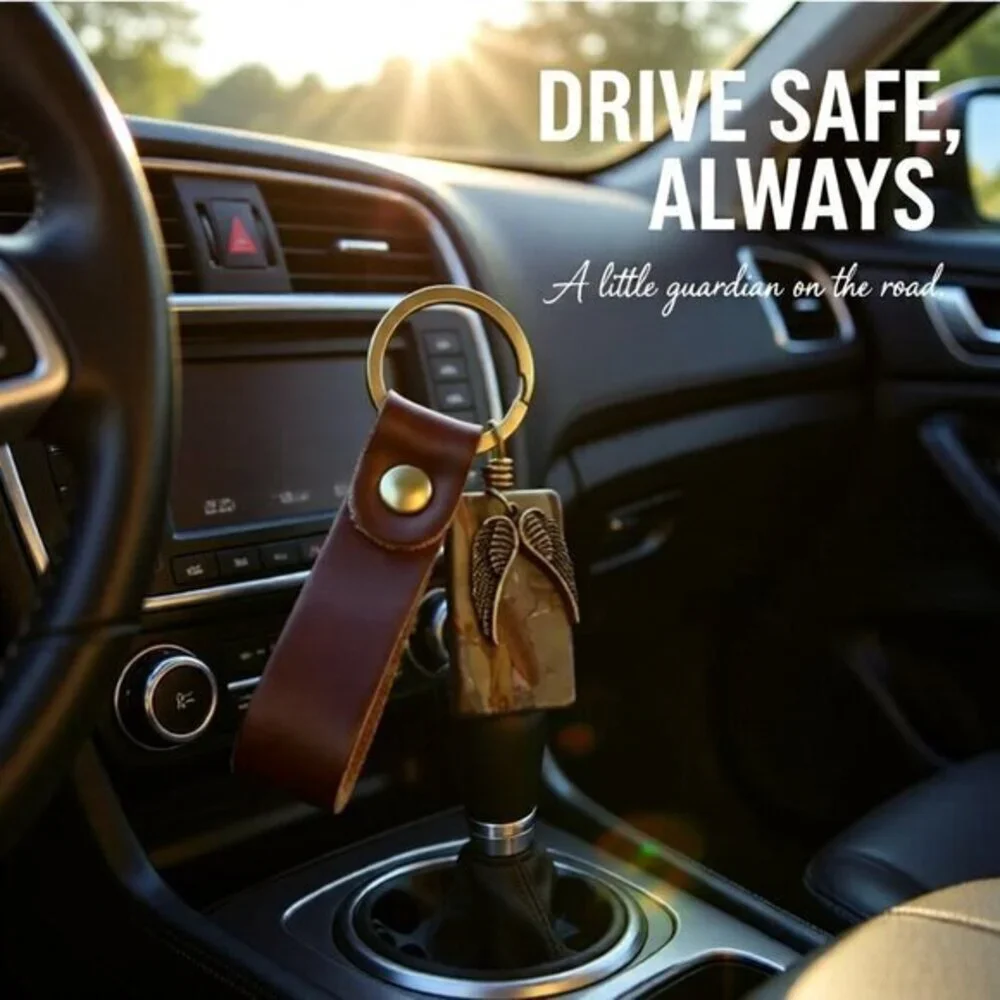 New Driver - Jasper + Angel Wings - Key Chain - Masculine Rugged Rustic